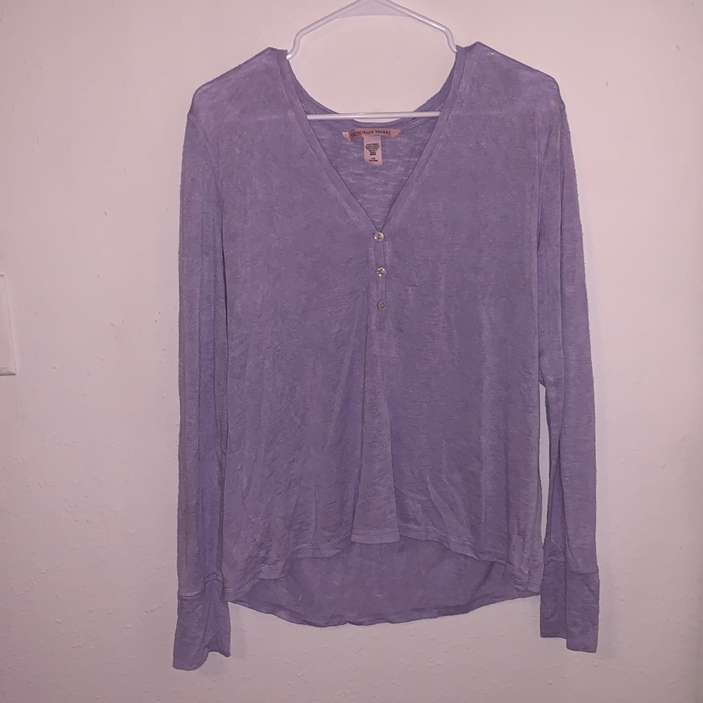 Casual lounge wear top - Victoria secret - purple long sleeve top - size L 💜